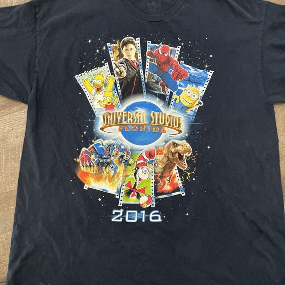 Universal Studios 2016 Graphic Tee Size XXL Jurassic park, Simpsons, Minions - Picture 3 of 9